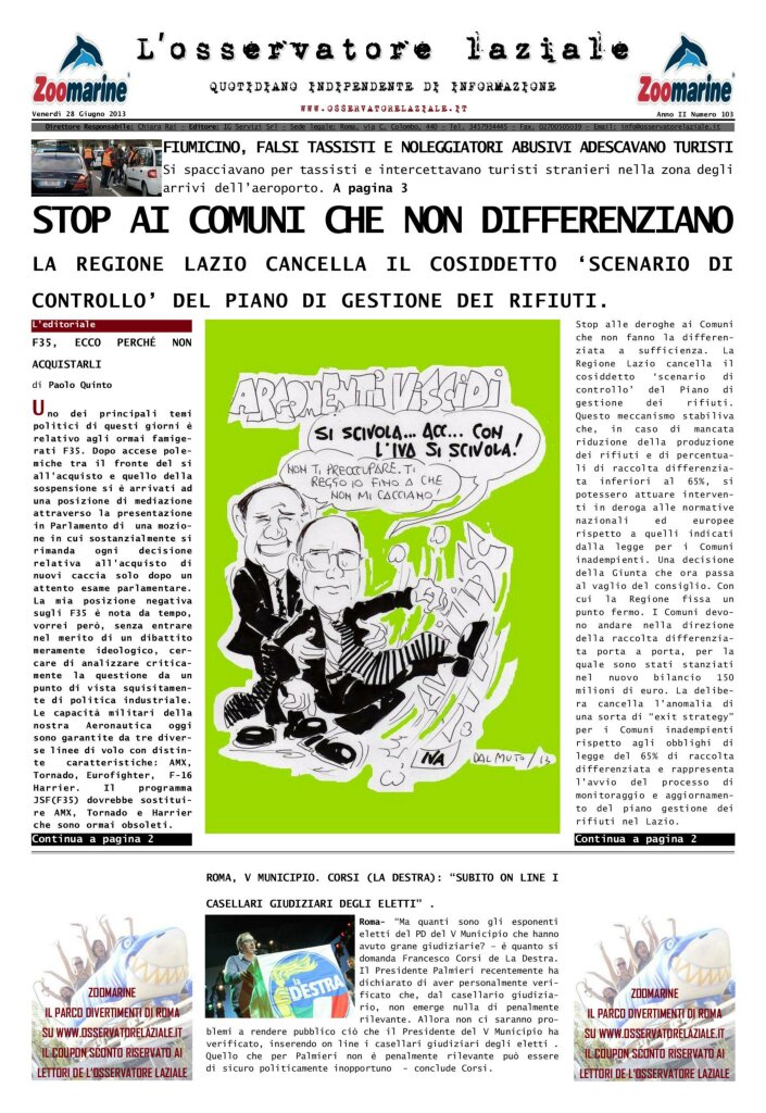 L'osservatore d'Italia edizione del 28 Giugno 2013